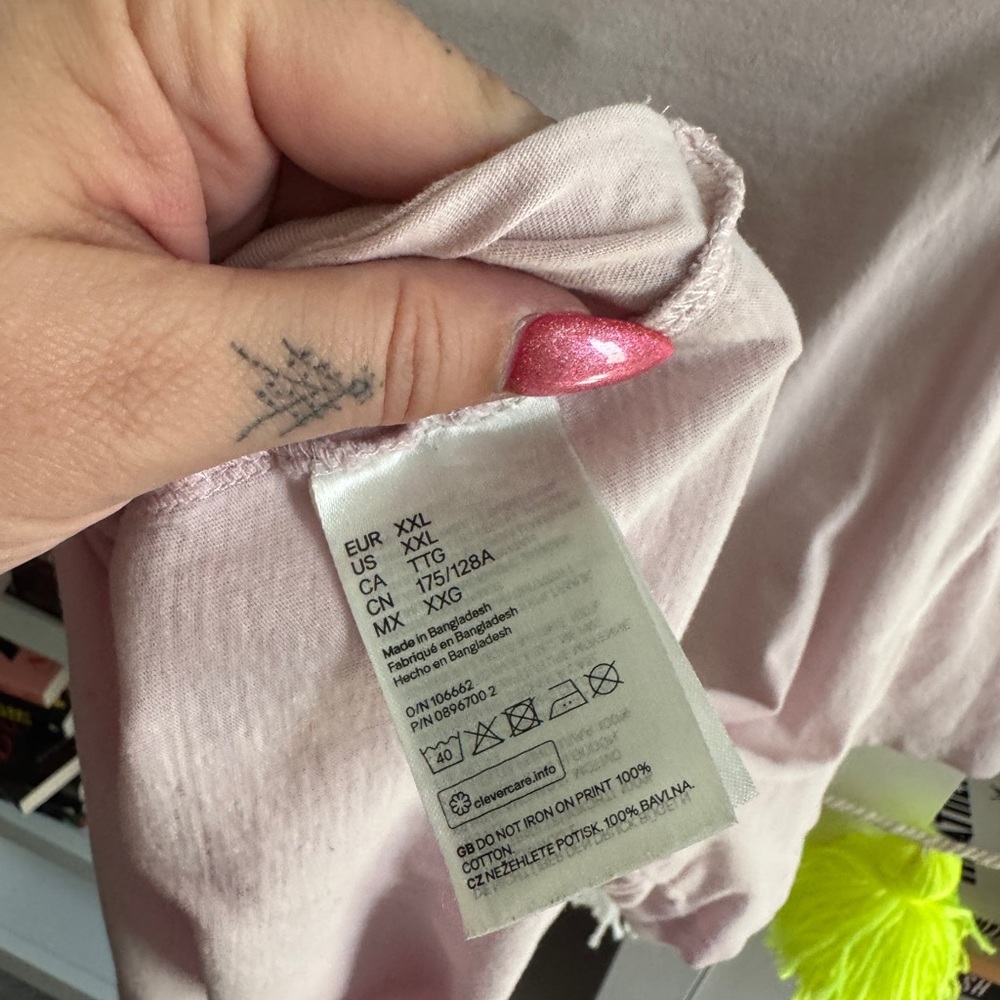 H&M Light Pink The Rolling Stones band tee Graphic T-shirt oversized lightweight - Picture 4 of 5